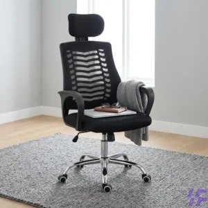 Ergonomic mesh office seat with breathable backrest, adjustable height, and lumbar support, comfortable modern chair for long working hours in office and home workspaces in Kenya