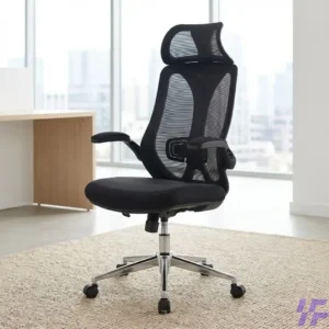 Ergonomic high-back office chair with adjustable lumbar support, cushioned seating, and breathable design, comfortable executive chair for long working hours in office and home workspaces in Kenya