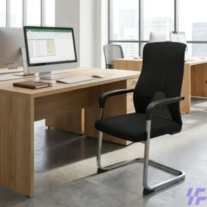 Mesh executive visitor chair with breathable backrest, cushioned seat, and sturdy frame, comfortable and professional seating for office reception, meeting rooms, and guest areas in Kenya