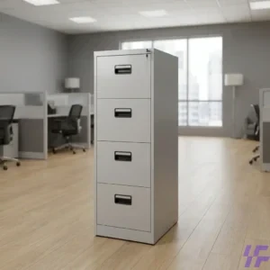 Vertical 4-drawer steel cabinet with durable lockable drawers and space-saving upright design, secure office storage solution for organized document filing in corporate and home workspaces in Kenya