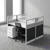 Modern White 2-Seater Working Station