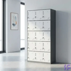 15-locker steel file cabinet with durable lockable compartments and heavy-duty construction, secure storage solution for offices, schools, staff rooms, and commercial spaces in Kenya
