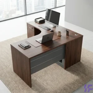 1.4m curved office table with ergonomic modern design, spacious durable work surface, and sturdy frame, professional workstation ideal for offices and home workspaces in Kenya