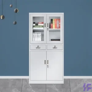 Lockable steel filing cabinet with heavy-duty metal construction, secure locking system, and spacious document storage, durable office filing solution for organized workspaces in Kenya.