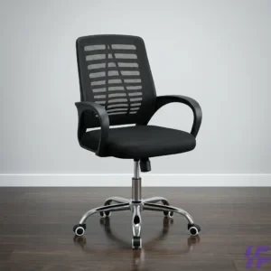 Strong mesh office seat with breathable backrest, ergonomic lumbar support, adjustable height, and heavy-duty frame, durable office chair for long working hours in home and corporate workspaces in Kenya.