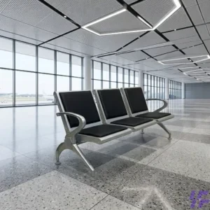 Three seater reception bench with comfortable cushioned seating, durable heavy-duty frame, and modern design, ideal visitor seating for office receptions, clinics, hotels, and commercial waiting areas in Kenya.
