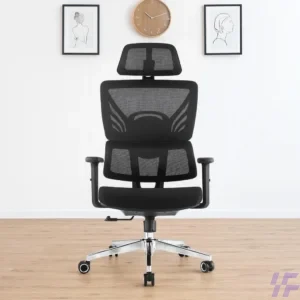 Mesh high-back ergonomic office chair with breathable backrest, adjustable lumbar support, headrest, and cushioned seating, comfortable executive chair for long working hours in office and home workspaces in Kenya.