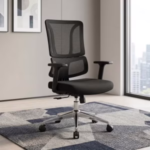 Ergonomic black Professional Swivel Office Chair with adjustable lumbar support and mesh back for corporate desks