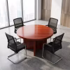 Round Mahogany Meeting Table